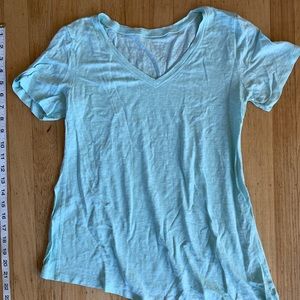 Eileen Fisher - Linen jersey top (blue, small)